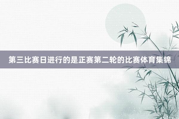 第三比赛日进行的是正赛第二轮的比赛体育集锦