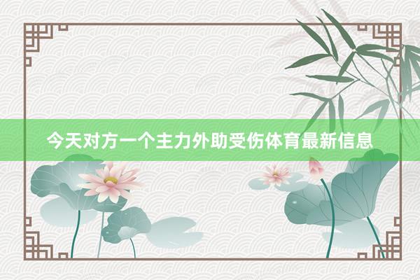 今天对方一个主力外助受伤体育最新信息