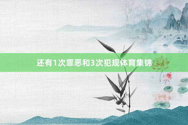 还有1次罪恶和3次犯规体育集锦