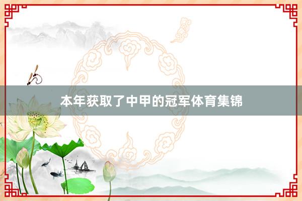 本年获取了中甲的冠军体育集锦