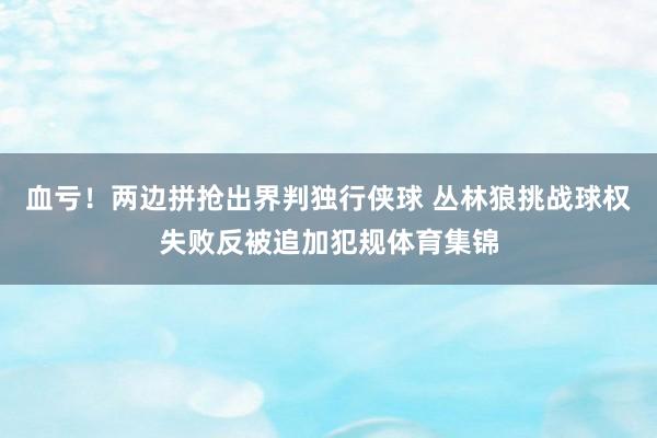 血亏！两边拼抢出界判独行侠球 丛林狼挑战球权失败反被追加犯规体育集锦