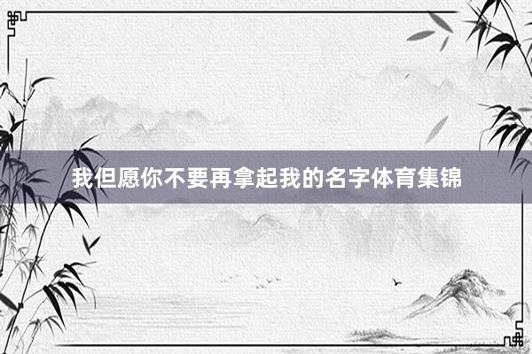 我但愿你不要再拿起我的名字体育集锦
