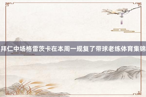 拜仁中场格雷茨卡在本周一规复了带球老练体育集锦