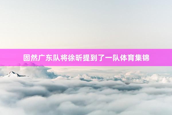 固然广东队将徐昕提到了一队体育集锦