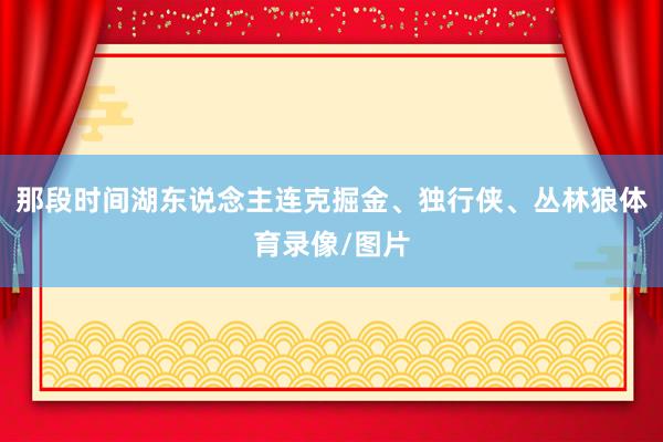 那段时间湖东说念主连克掘金、独行侠、丛林狼体育录像/图片