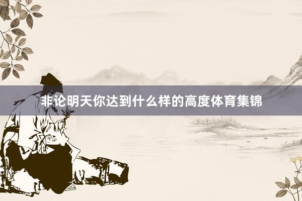 非论明天你达到什么样的高度体育集锦