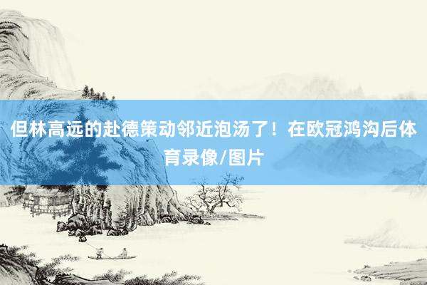 但林高远的赴德策动邻近泡汤了！在欧冠鸿沟后体育录像/图片