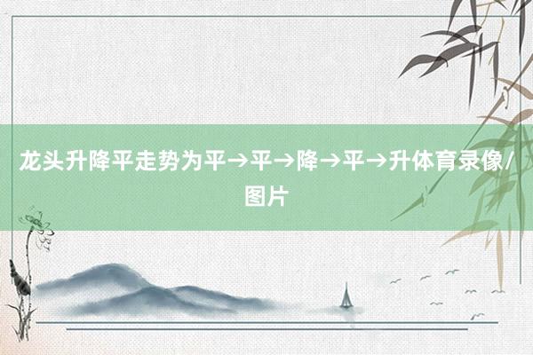 龙头升降平走势为平→平→降→平→升体育录像/图片