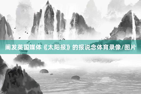 阐发英国媒体《太阳报》的报说念体育录像/图片