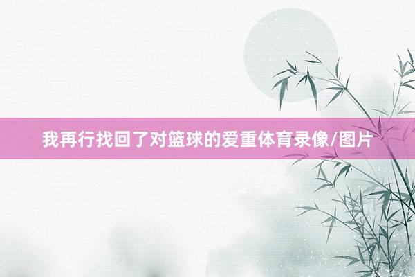 我再行找回了对篮球的爱重体育录像/图片