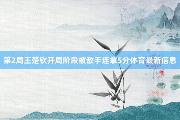 第2局王楚钦开局阶段被敌手连拿5分体育最新信息