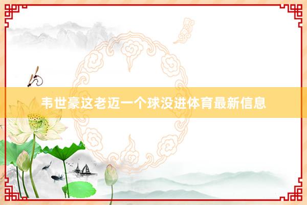 韦世豪这老迈一个球没进体育最新信息