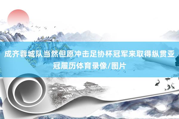 成齐蓉城队当然但愿冲击足协杯冠军来取得纵贯亚冠履历体育录像/图片