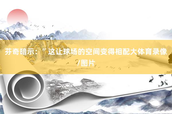 芬奇暗示：”这让球场的空间变得相配大体育录像/图片