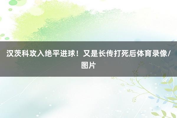 汉茨科攻入绝平进球！又是长传打死后体育录像/图片