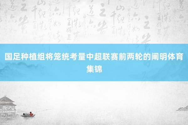 国足种植组将笼统考量中超联赛前两轮的阐明体育集锦