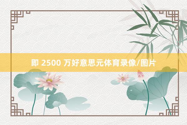 即 2500 万好意思元体育录像/图片
